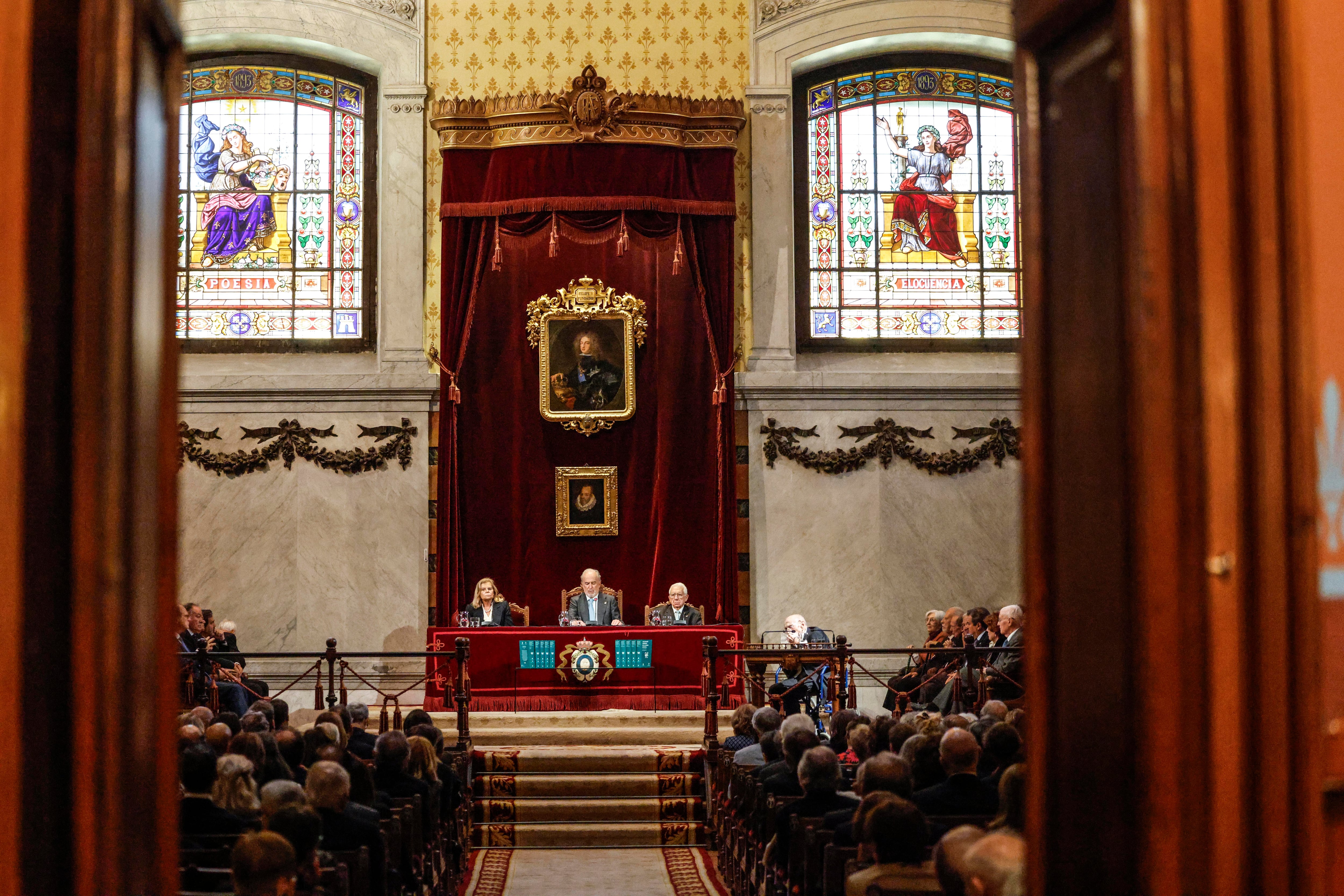 El salón de actos de la RAE, durante el acto.