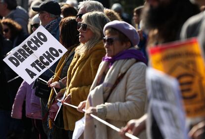 Protesters for the center of Madrid, this Sunday. 