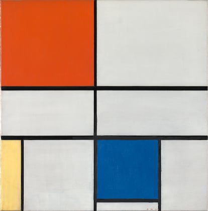 Piet Mondrian. 'composición C (nºIII) con rojo, amarillo y azul', (1935). 