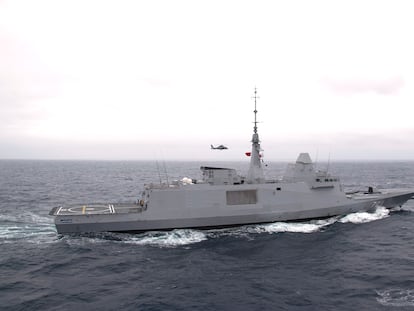 La fragata Mohamed VI de Marruecos en unas maniobras en el Atlántico en 2018.