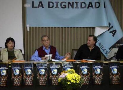 Dirigentes de Redes Cristianas, durante su asamblea constituyente, celebrada en Madrid.