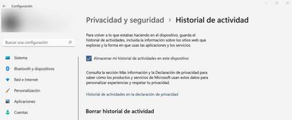 Historial actividad