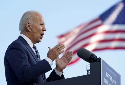 El candidato demócrata Joe Biden en Gettysburg, Pennsylvania.