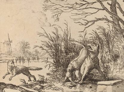 'Lobos sobre el hielo', de Allart van Everdingen (1645).