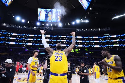 LeBron James, este martes, antes del partido contra los New Orleans Pelicans.