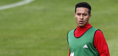 Thiago, durante un entrenamiento de la selecci&oacute;n.