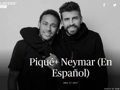 Piqué e Neymar, durante a entrevista do zagueiro.