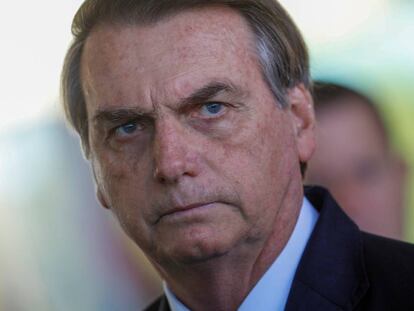 O presidente Jair Bolsonaro, na quinta-feira, no Palácio da Alvorada.