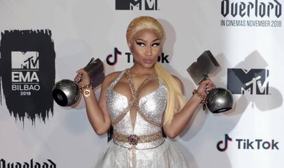 La cantante Nicky Minaj en los premios MTV en noviembre de 2018.