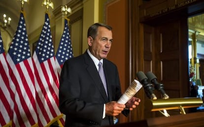 El l&iacute;der republicano John Boehner, este viernes. 