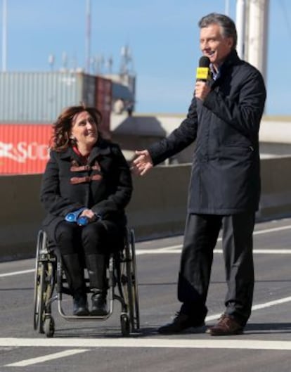 Mauricio Macri junto a la senadora Michetti el viernes en Buenos Aires.