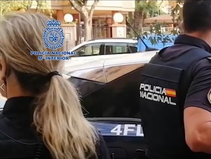 Un agente introduce a un detenido en un vehiculo policial.
