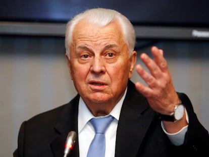 El primer presidente de la Ucrania independiente, Leonid Kravchuk, durante un discurso el pasado 1 de diciembre en Kiev.  