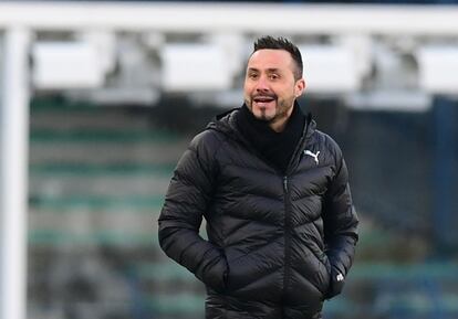 Roberto de Zerbi, durante un partido del Sassuolo de la pasada campaña.