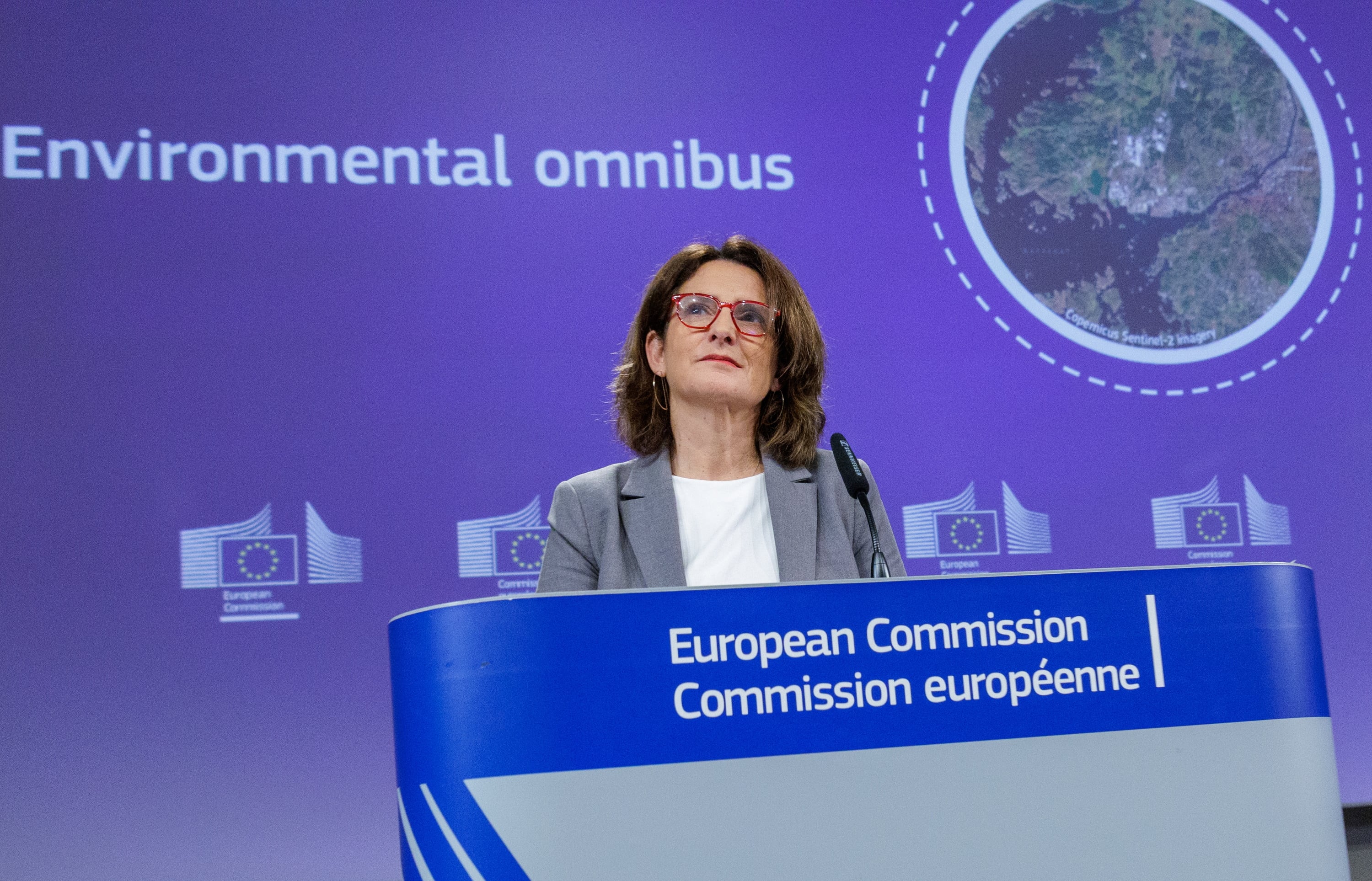 La vicepresidenta de la Comisión Europea Teresa Ribera, en Bruselas el día 10.