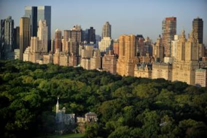 Central Park, con los rascacielos de Manhattan al fondo.