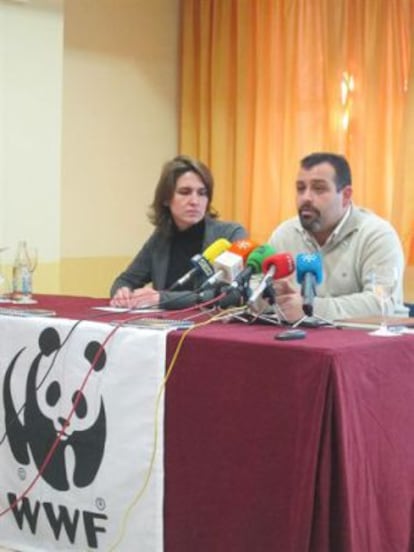 Eva Hernández y Juanjo Carmona, este martes en Huelva.