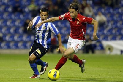 Óscar Sánchez, en un partido del Murcia.