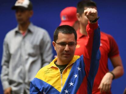 El canciller de Venezuela, Jorge Arreaza, en un reciente acto.