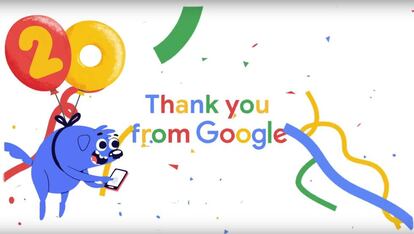 20º aniversario de Google