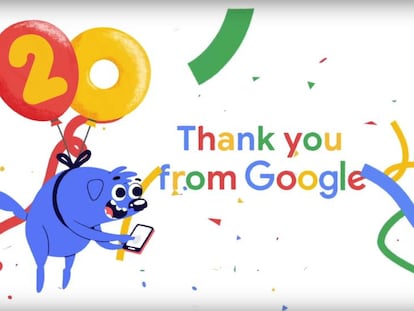 20º aniversario de Google