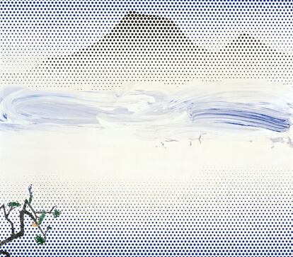 'Paisaje en la niebla', 1996. El cuadro, pintado un año antes de su muerte, supone una recuperación de su serie de paisajes, está vez inspirados en las postales chinas.