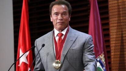 Arnold Schwarzenegger recibe la Medalla de Embajador de &#039; Madrid Destino&#039;.