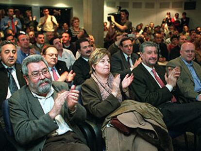 Cándido Méndez y José María Fidalgo, ayer, durante el congreso de la AUGC en Madrid.