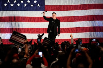 Elon Musk during a rally last week in Folsom, Pennsylvania.