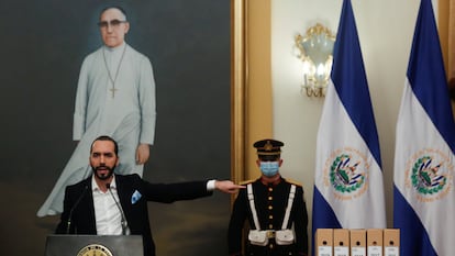 El presidente de El Salvador, Nayib Bukele, durante una conferencia de prensa en septiembre pasado, en San Salvador.