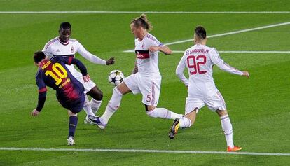 Messi, en el primer gol del paritdo.
