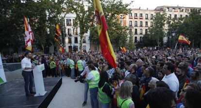 Abascal, durante el acto de cierre de campaña de Vox, el 24 de mayo pasado.