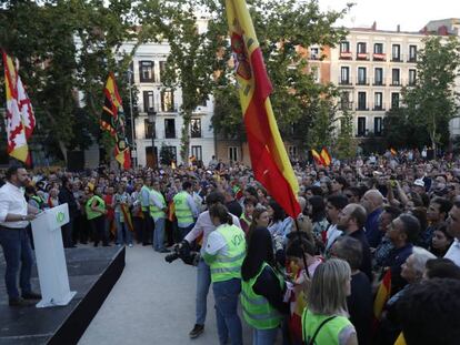 Abascal, durante el acto de cierre de campaña de Vox, el 24 de mayo pasado.