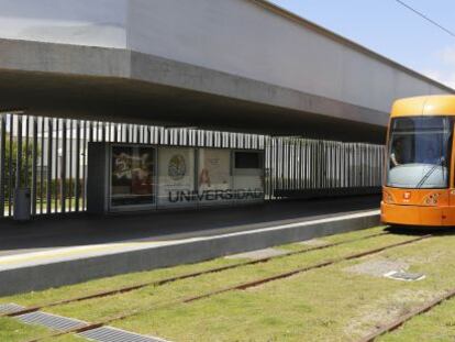 El TRAM en pruebas en el campus de Alicante