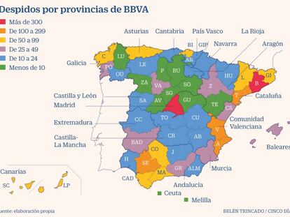 BBVA plantea 3.798 despidos en España y cerrar 530 oficinas: así será el reparto por provincias