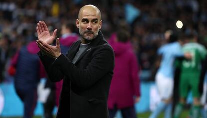 Guardiola, en un partit del Manchester City.