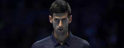 Djokovic, durante el partido contra Goffin.
