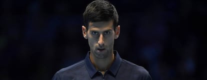 Djokovic, durante el partido contra Goffin.