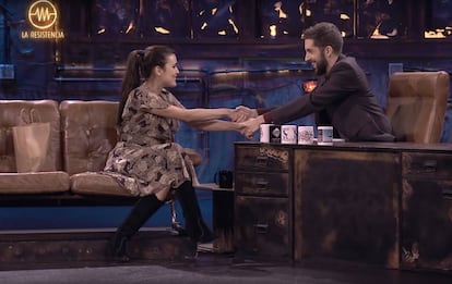 Adriana Ugarte y David Broncano, en el programa 'La Resistencia', en noviembre.