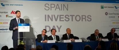 El Pr&iacute;ncipe de Asturias, durante la inauguraci&oacute;n del Spain Investors Day.