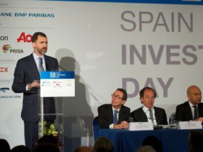 El Pr&iacute;ncipe de Asturias, durante la inauguraci&oacute;n del Spain Investors Day.