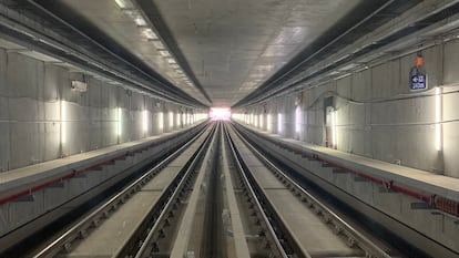 Un túnel del metro de Lima, en una imagen de la compañía FCC.