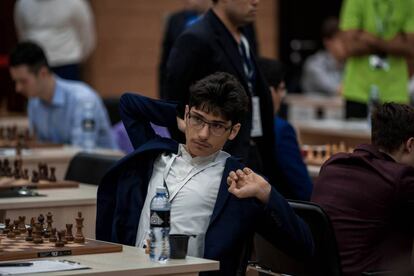 El iraní Alireza Firouzja, de 16 años, durante la partida de este miércoles en la Copa del Mundo