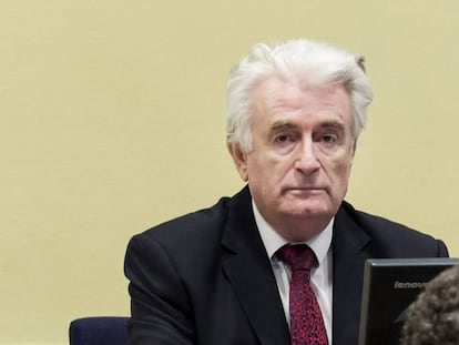 Radovan Karadzic, el miércoles en el tribunal de La Haya.