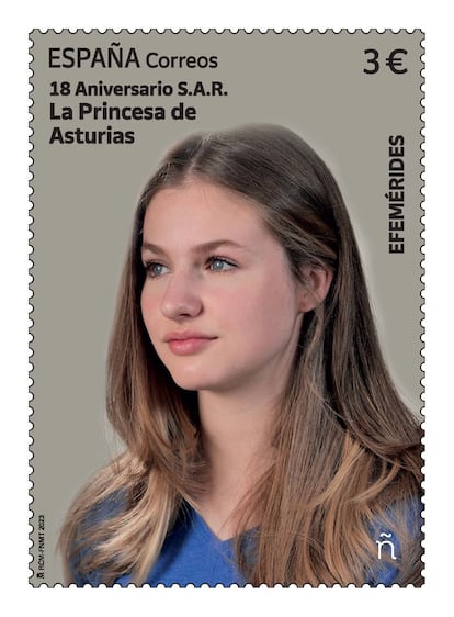 Sello conmemorativo por los 18 años de la princesa Leonor.