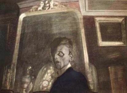 <i>Autoportrait au miroir</i> (1908), de Léon Spillaert.