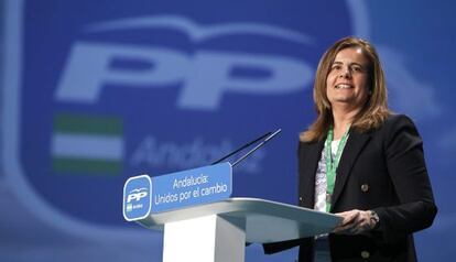 La ministra de empleo, Fátima Báñez, en el Congreso del PP de Sevilla celebrado a principios de mes.