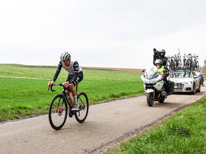 Pogacar, camino de la victoria en la Amstel Gold Race, el pasado domingo.