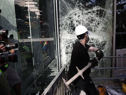 Un manifestante durante las protestas.