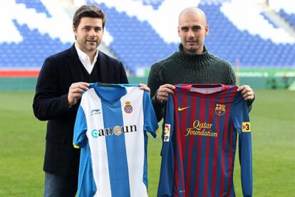 Pochettinp y Guardiola, el día de antes al derbi.